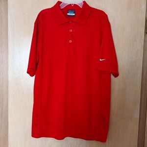 Men's Red Nike Golf Dri-Fit Short Sleeve Polo - Size M